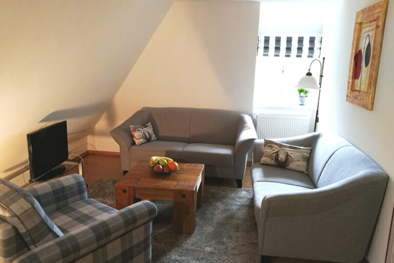 Amrum Nebel Ferienwohnung Seelöwe-Sitzecke